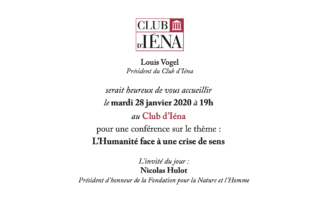 Invitation Club d'Iéna Nicolas Hulot