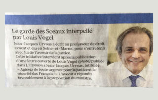 Lettre ouverte à Jean-Jacques Urvoas, ministre de la Justice