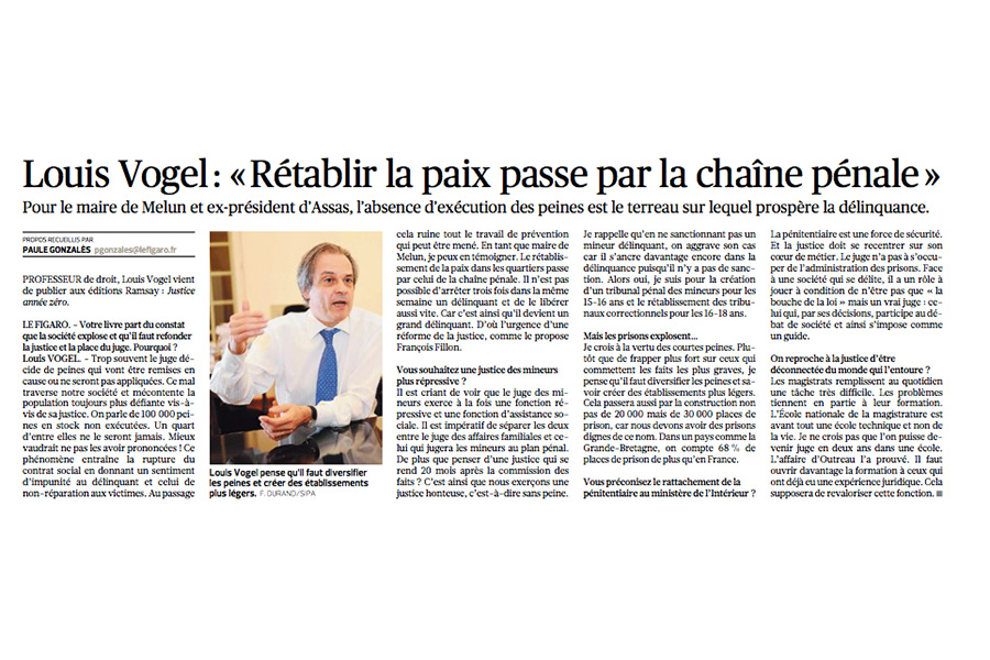 Sortie du livre de Louis Vogel « Justice Année Zéro »